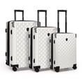 thumbnail image 1 of New York Xpress 3-Piece Hardside Luggage Set, Lightweight Expandable Spinner Suitcase with TSA Lock, 20"/24"/28", Milk White - WD576, 1 of 9