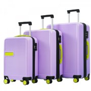 Hardshell Luggage Sets of 3, Expandable 25% Storage Space Travel Luggage, 20/24/28 Inch Suitcase Set with Spinner Wheels and TSA Lock, ABS + PC Lightweight Hardside Suitcases - Purple