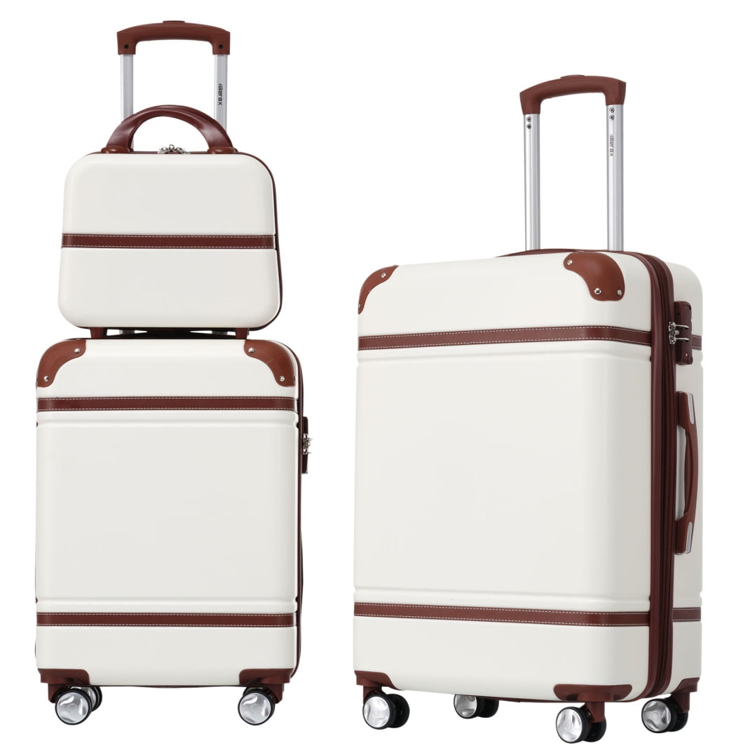 Hardshell Luggage Sets 3 Pieces,20"+24" Luggages and Cosmetic Case Spinner Suitcase with TSA