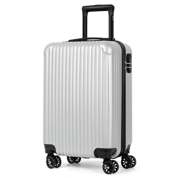 Hardshell Spinner, Luggage, Carry-On Wheels Attached,silver