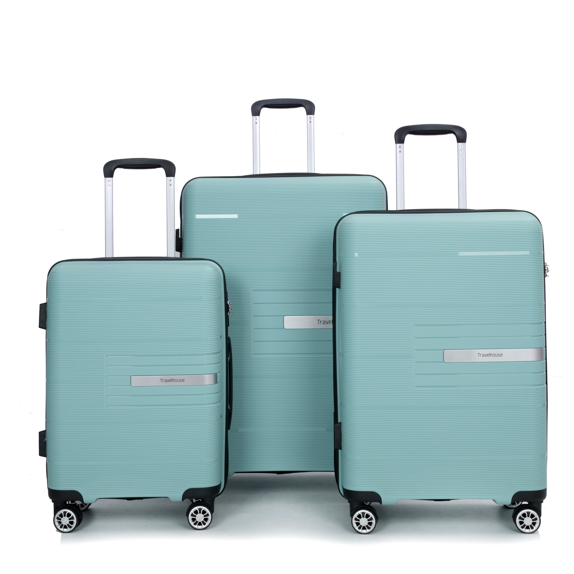 Hardshell Suitcase Double Spinner Wheels PP Luggage Sets Lightweight Durable Suitcase