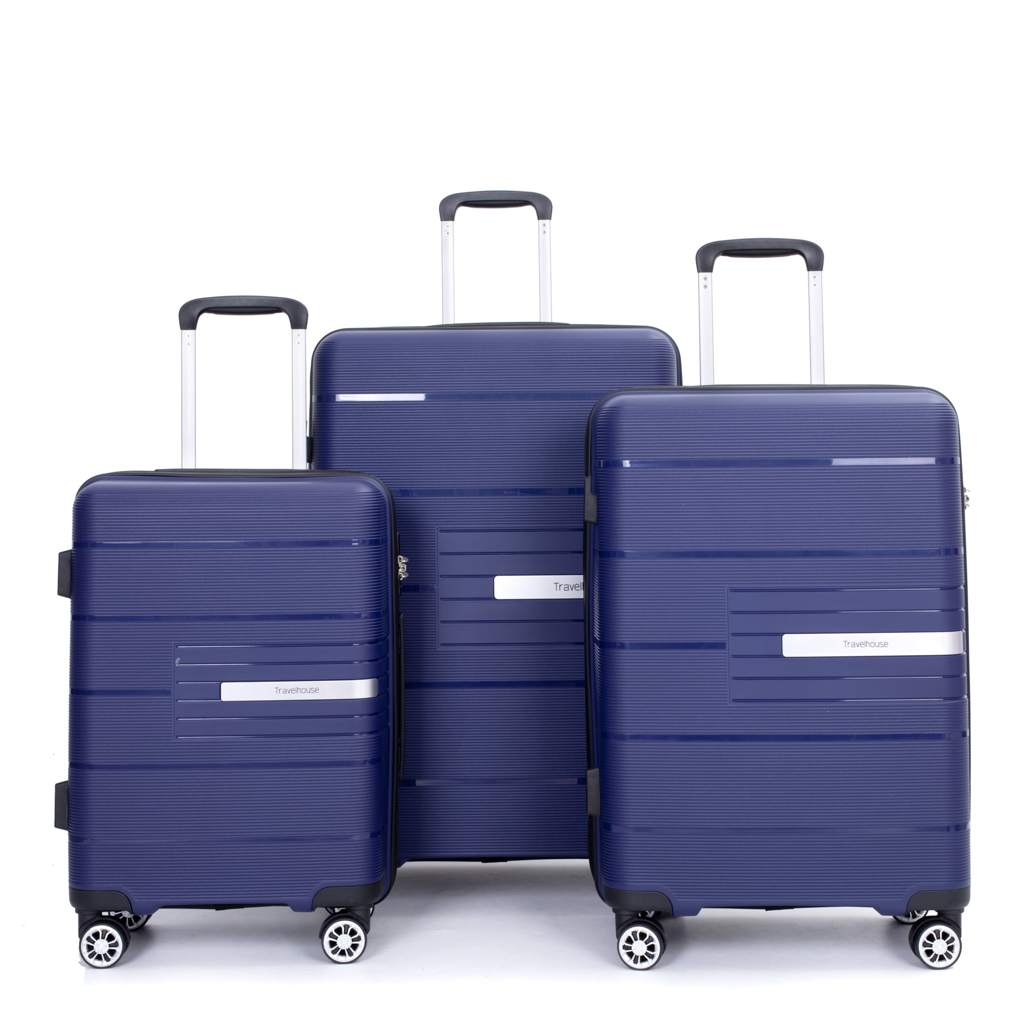 Hardshell Suitcase Double Spinner Wheels PP Luggage Sets Lightweight Durable Suitcase