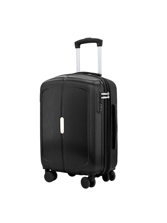 20 inch Carry On Hardside ABS Spinner Suitcase Expandable Luggage with Combination Lock, Black