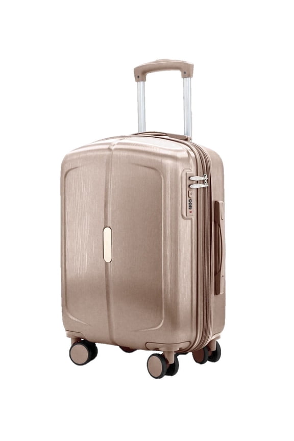 Hardside 20-Inch Carry-On Expandable with Combo Lock Spinner Suitcase, Rose Gold