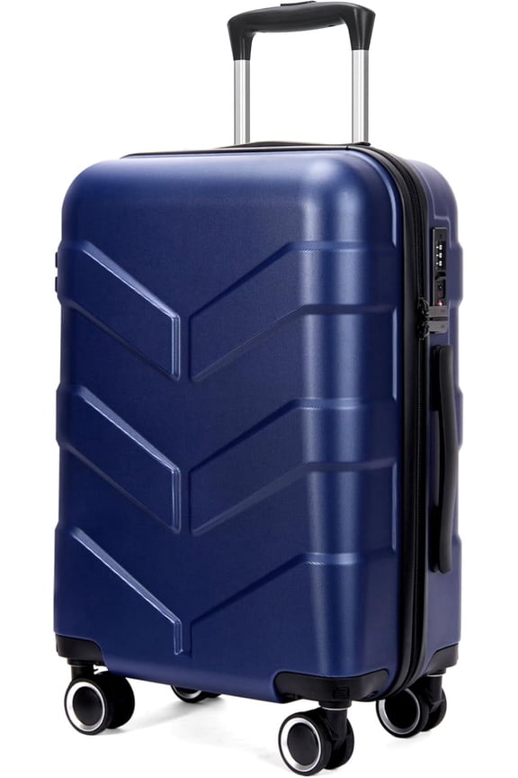 Hardside Carry On Luggage 22x14x9 Airline Approved with Spinner Wheels, Lightweight 20-inch Carry-On Suitcase for Men & Women, Blue