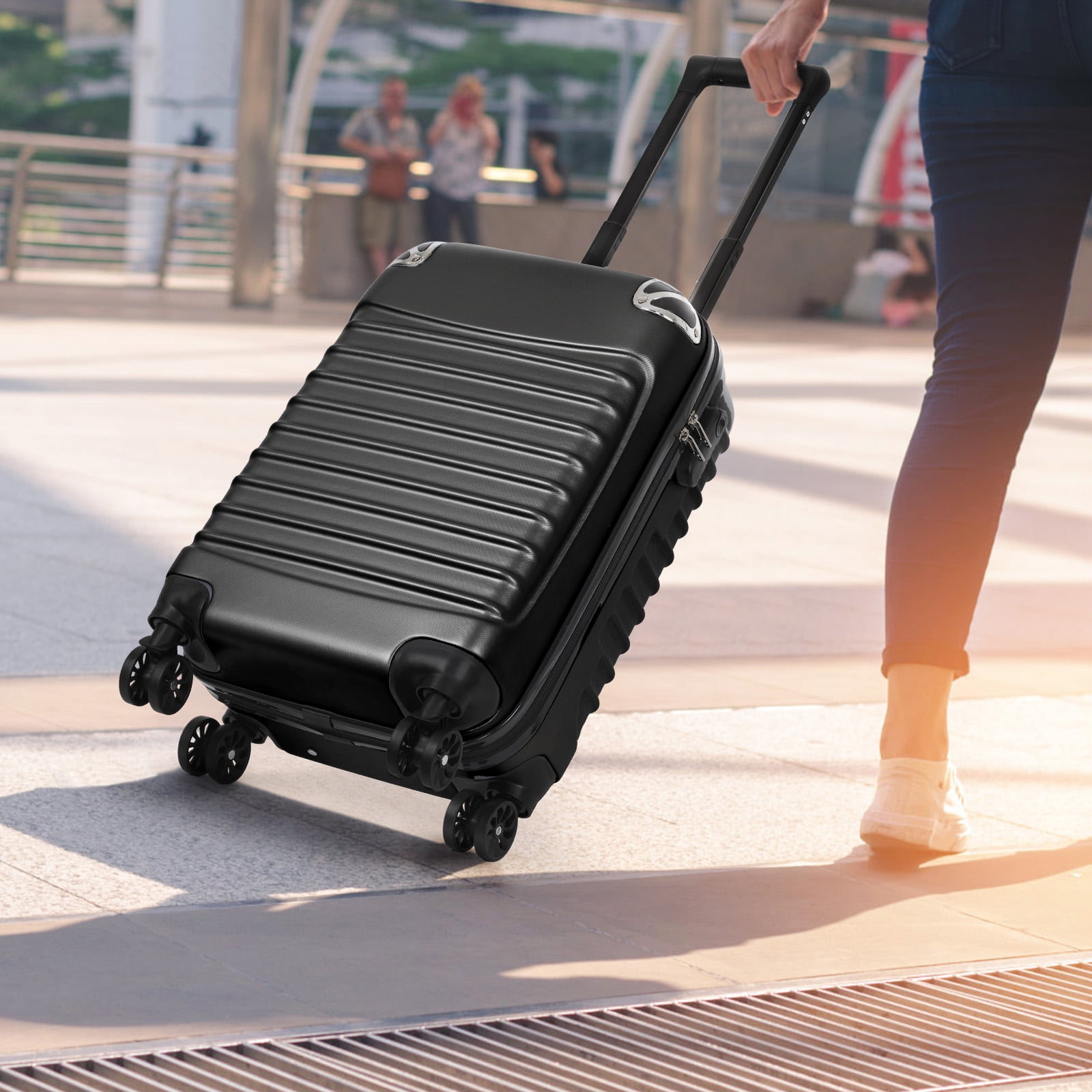 Hardside CarryOn Spinner Lightweight Suitcase, ABS 20Inch Wheel