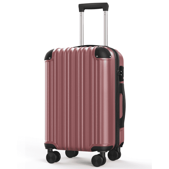 Hardside Expandable Spinner Luggage, 20" Carry-on Suitcase, Rose Gold
