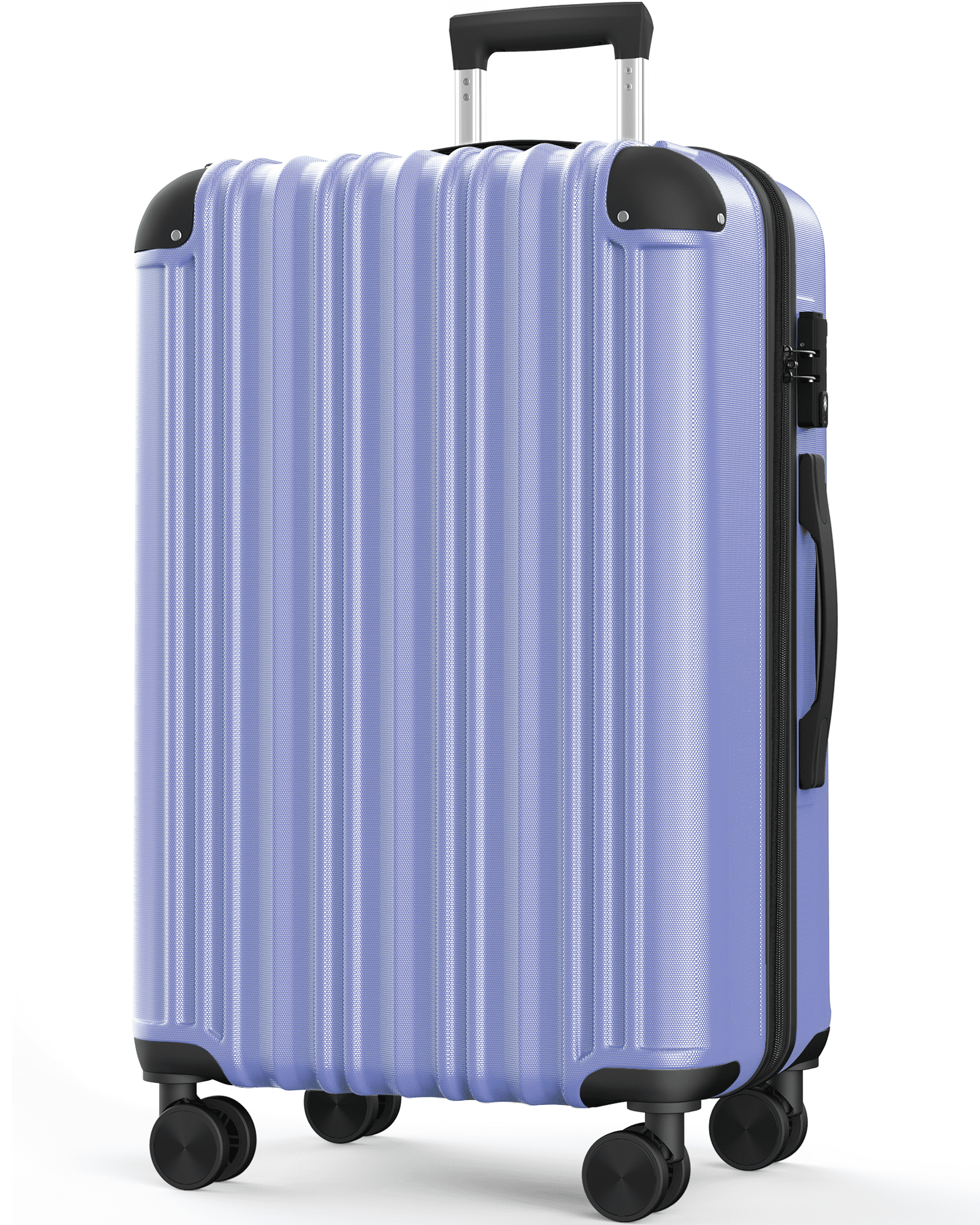 Hardside Expandable Spinner Luggage, 24" Checked Suitcase, Purple