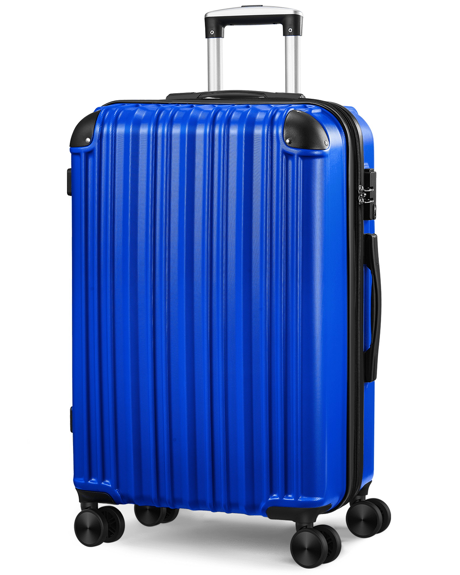 Hardside Expandable Spinner Luggage, 28" Checked Suitcase, Bright Blue