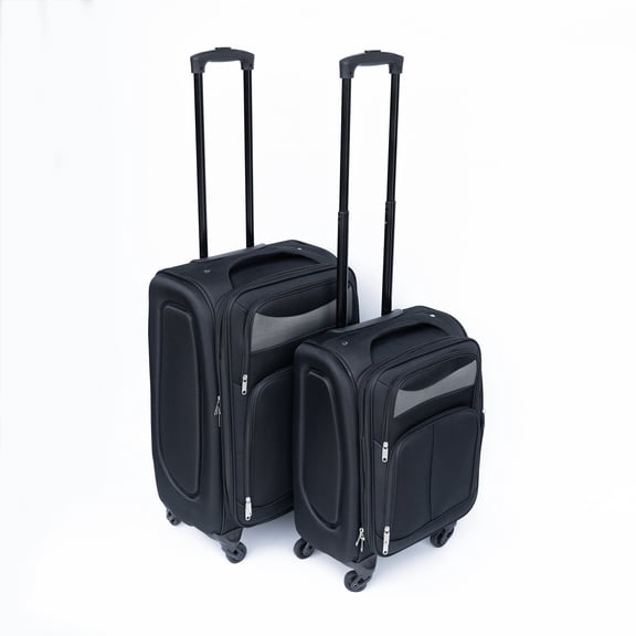 Hardside Luggage (20+24) Two-piece suitcase suitcase set Oxford trolley case without password lock universal wheel BLACK,Hardside Suitcase