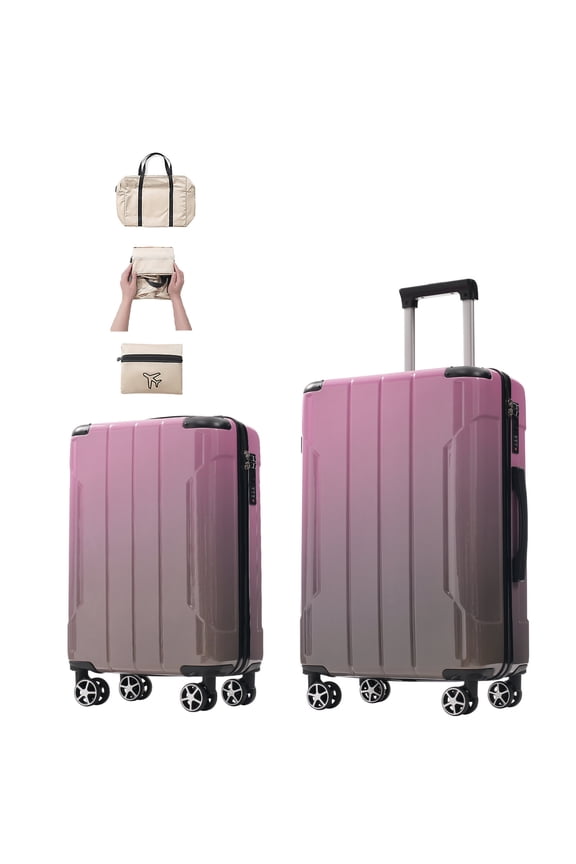 Hardside Luggage Luggage Sets 3 Piece Suitcase Set with Spinner Wheels, Built-in TSA Lock, Foldable Duffel Bag for Travel Men & Women,Hardside Suitcase