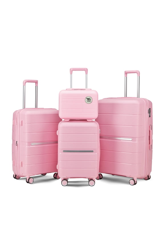 Hardside Luggage Luggage Sets 4 Piece(14/20/24/28) PP Lightweight & Durable Expandable suitcase,Hardside Suitcase