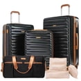 thumbnail image 1 of Hardside Luggage Sets 3 Piece, Hardshell Suitcase TSA Lock Spinner Wheel with Travel Duffle Bag and 4 Packing Cube.Black, 1 of 8