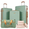 thumbnail image 1 of Hardside Luggage Sets 3 Piece, Hardshell Suitcase TSA Lock Spinner Wheel with Travel Duffle Bag and 4 Packing Cube.Green, 1 of 9