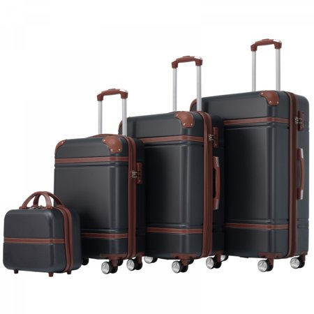 Hardside Luggage Sets of 4, Expandable 25% Storage Space Carry On Luggage for Travel, 14/20/24/28 Inch 4 Pcs Suitcase Set with Aircraft Wheels and TSA Lock, ABS + PP Lightweight Hardshell Suitcases