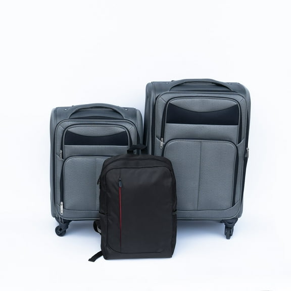 Hardside Suitcase, (20+24) Travel case two-piece suitcase set Oxtrolley case without password lock universal wheel + Oxcloth backpack GRAY, Gray Hardside Luggage,Hardside Checked Luggage
