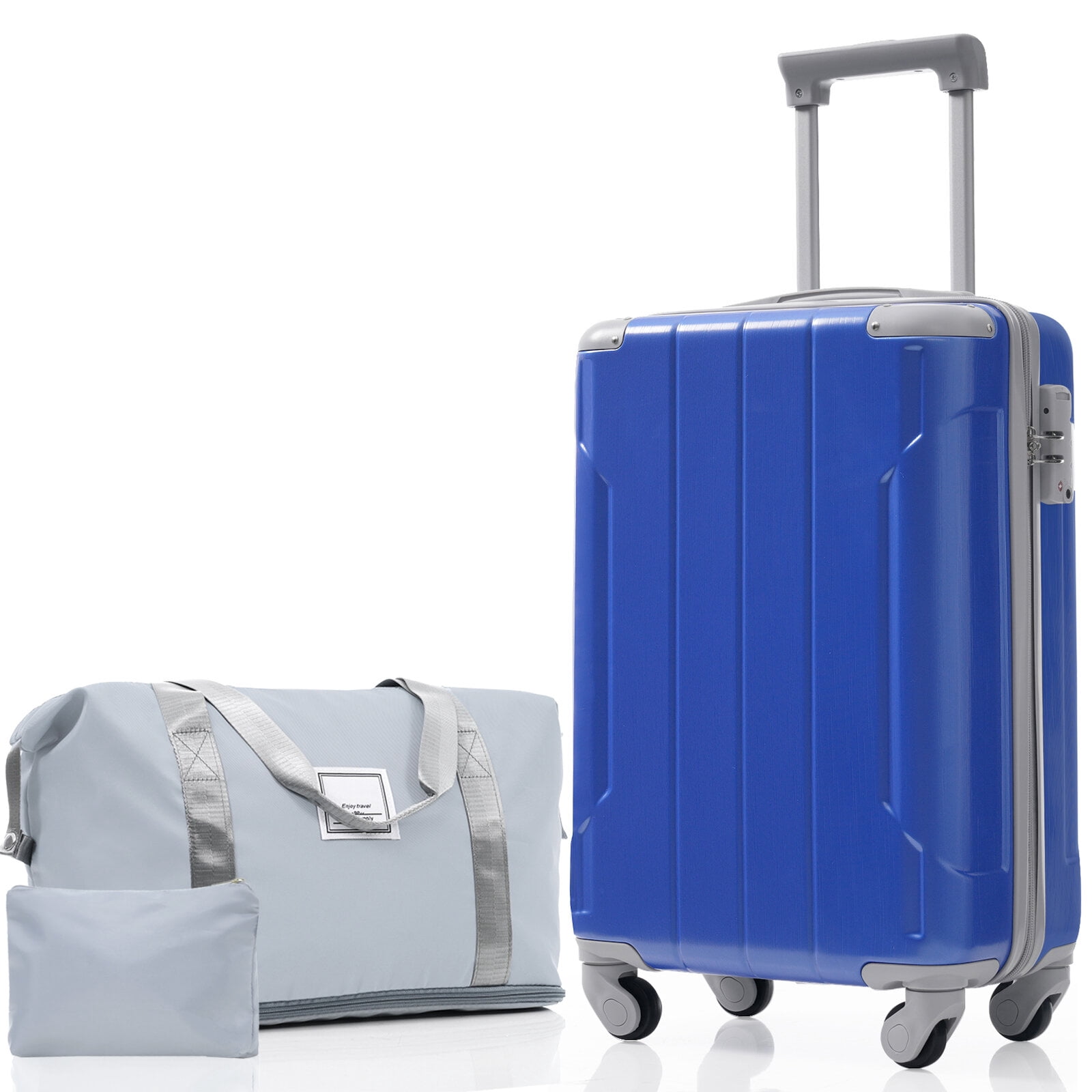 Hardside Suitcase, 20 Inch Carry On Luggage Set 3 Piece with Spinner Wheels, Lightweight Hardshell ABS Suitcase for Weedend Getaways, Business Travel, Dazzling Blue Hardside Luggage