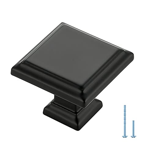 Hardware 15 Pack Kitchen Cabinet Pulls Square Drawer Single Hole Handles Matte Black for Cupboard Gold Dresser Solid