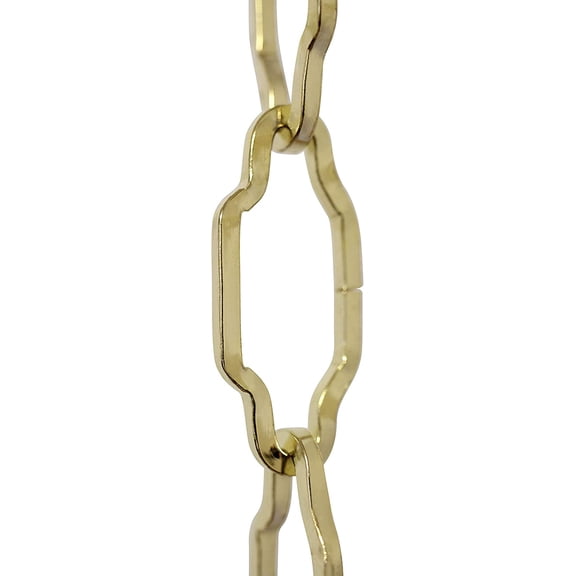 Hardware CH-S57-33-PB-3 | 9 Gauge Decorative Solid Steel Motif Fixture Chain | 3 Foot Increments |Polished Brass Finish