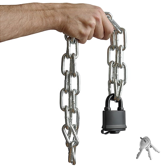 Hardware Chain Chrome 8mm Thick Weather-resistant Security Lock for Gates Bikes Generators Fences