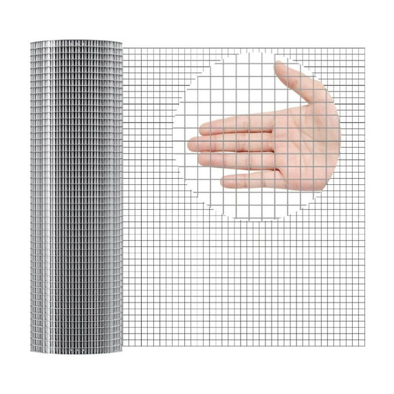 Hardware Cloth 1/2 inch, 24in x 50 ft, 19 Gauge Galvanized Wire Mesh - Chicken Wire for Garden, Rabbit Fencing