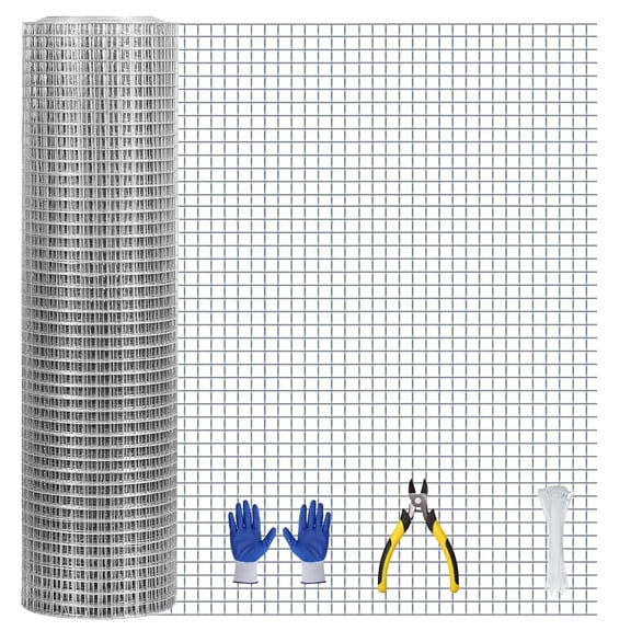 Hardware Cloth 1/2 inch 16inx30ft 21GA, Hot-dip Galvanized After Welding Chicken Wire Fencing, Poultry Farming, Garden Fence,DIY Production, Tree Protection, Groundhog-Proof, Rabbit Wire.