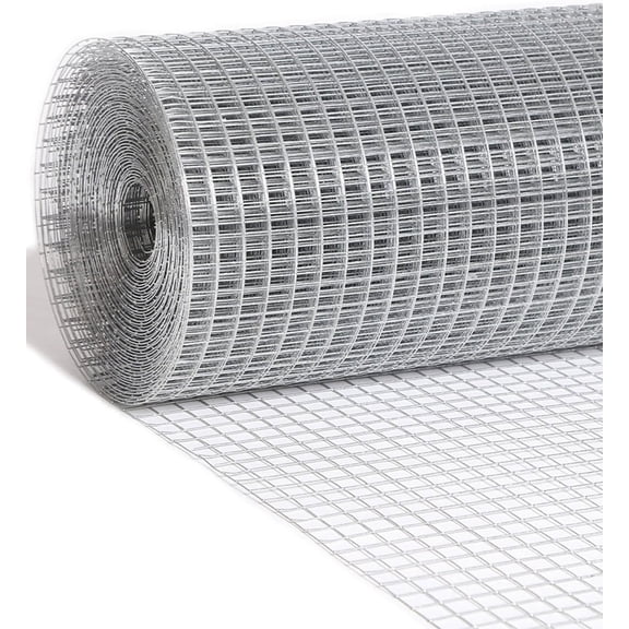 Hardware Cloth 1/2 inch 24 x 100 Ft 19-Gauge, Hot-Dip Galvanized After Welding, Chicken Wire Fence, Wire Mesh Roll, Garden Fencing, Gopher Wire, Rabbit Wire