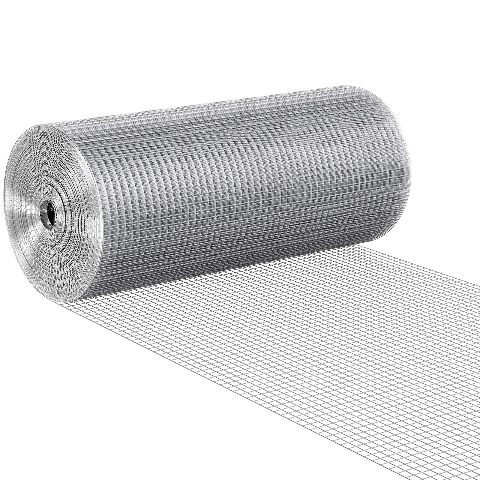 Hardware Cloth, 1/2 inch 24in x 100 ft 19 Gauge, Hot Dipped Galvanized Wire Mesh Roll, Chicken Wire Fencing, Wire Mesh for Rabbit Cages, Garden, Small Rodents