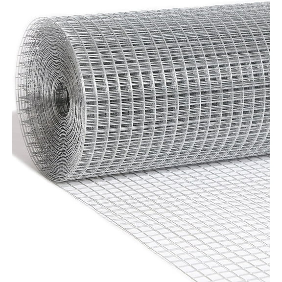 Hardware Cloth 1/2 inch 60 in. x 50 ft. 19-Gauge, Hot Dip Galvanized After Welding, Welded Wire Mesh Roll Chicken Wire Fencing Cage Wire Rodent Mesh Rabbit Wire Gopher Mesh