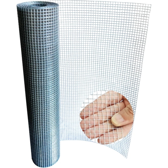 Hardware Cloth 1/4 Inch 20in X 20ft, 23 Gauge Hot Dip Galvanized Welded Cage Wire Mesh Roll, Chicken Wire Fence Roll for Snake Fences Handicraft Making Welded Fence Garden &