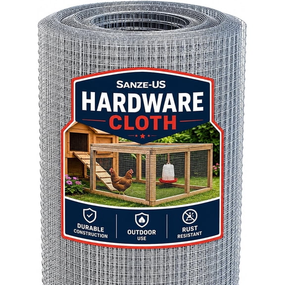 Hardware Cloth, 1/4 Inch 48in x 100ft 23 Gauge, Double-Layer Hot-Dip Galvanizing After Welding, Chicken Wire Fence Wire Mesh Poultry Netting Garden Fence Tree Guard Rolls