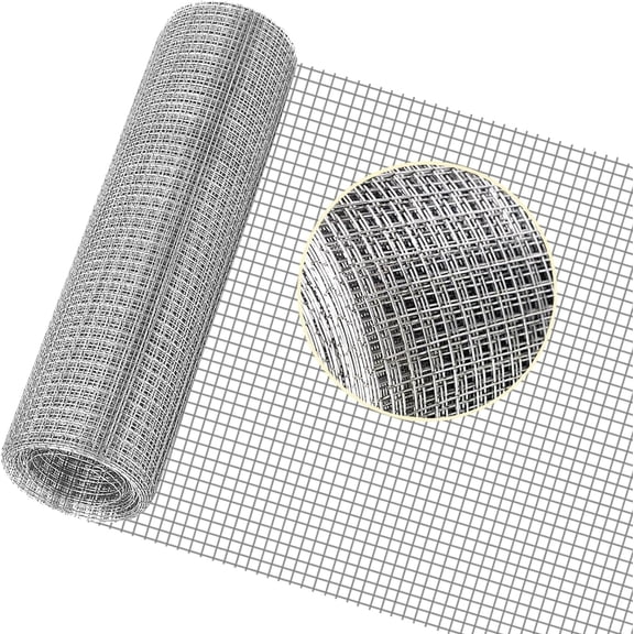 Hardware Cloth 1/4 inch 12" x 33 ft, Galvanized 23 Gauge Wire Mesh | Welded Wire Fence Roll For Chicken Coop Wire, Rabbit Cage Wire, Poultry and Animal Cage Netting Screen