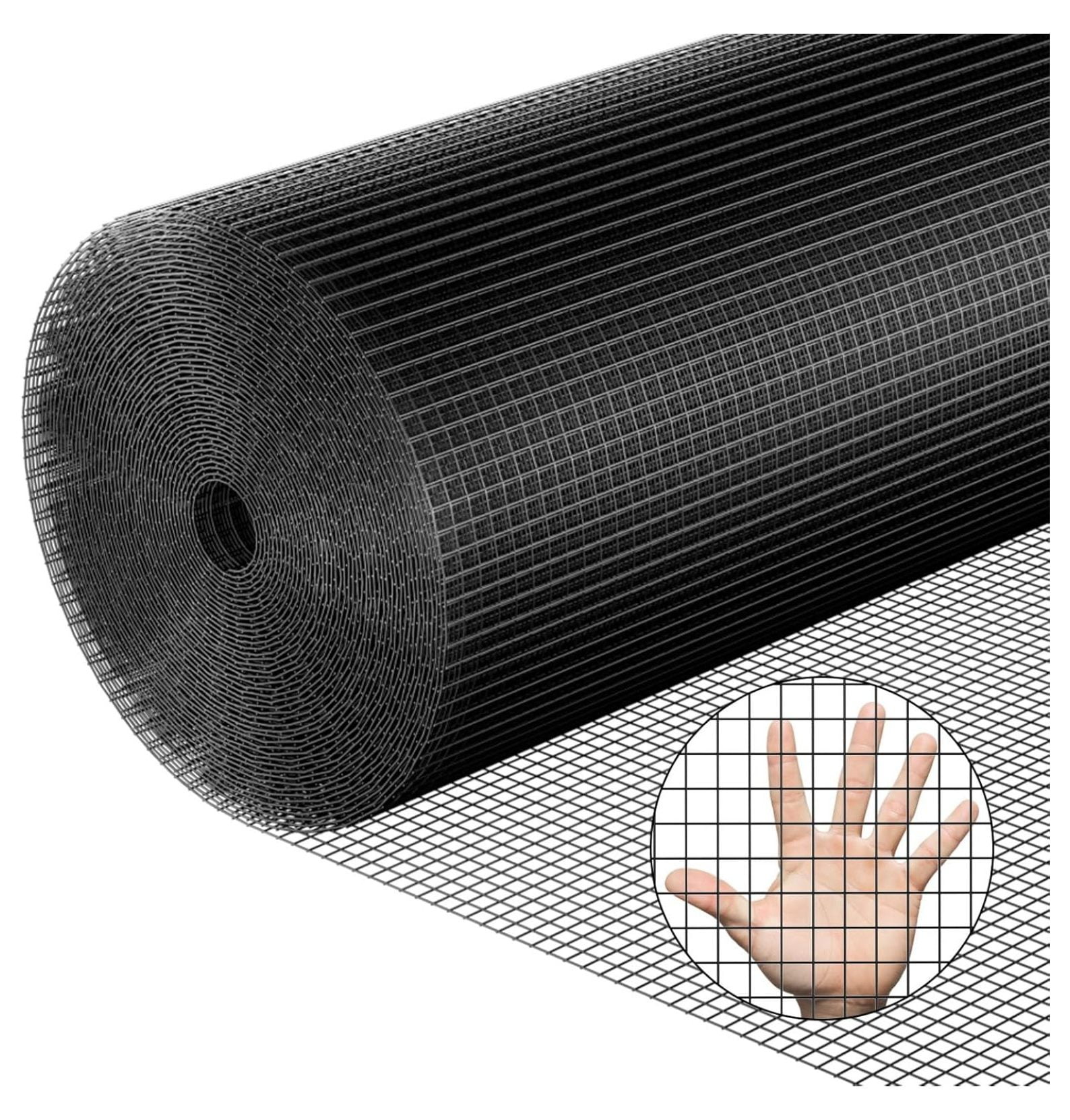 Hardware Cloth 1/4 inch x 100 ft Heavy Duty Black Chicken Wire Fencing