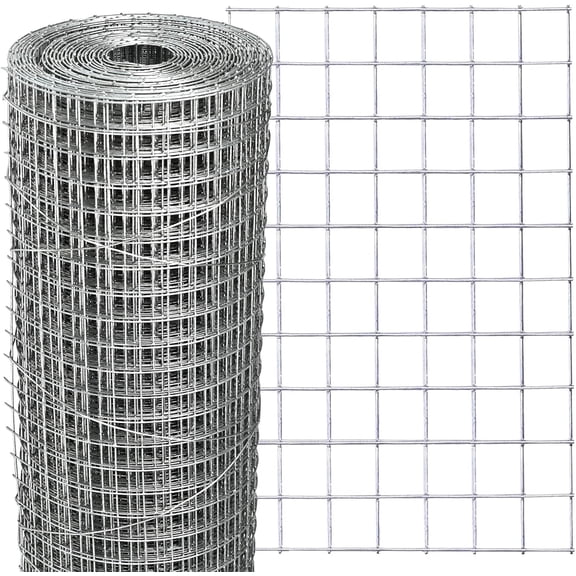 Hardware Cloth 16'' x 20' 1/2 in Galvanized Wire Mesh Roll (19 GA) Chicken Wire Fence Roll for Chicken Pen/coop Fences, Screen mesh, Rabbit/Snake Fences, Poultry enclosures, Handicraft Making, etc.