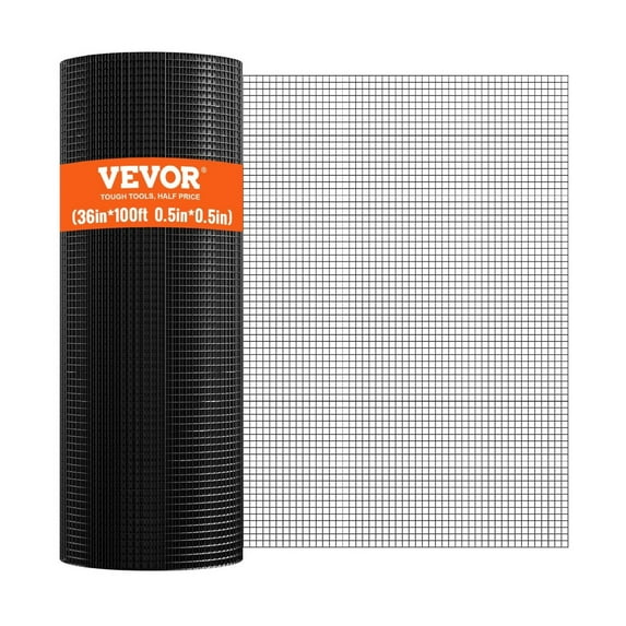 Hardware Cloth 36x100ft, 19 Gauge Galvanized Wire Mesh, Chicken Wire Fence Roll, Vinyl Coated Welded Wire for Coop, Rabbit, Garden Protection