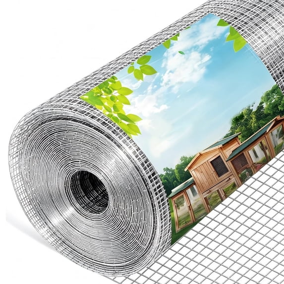 Hardware Cloth,Chicken Wire Fence,1/2 inch 15.7in x33ft Galvanized Welded Cage Wire for Bird Wire Gopher Wire Rabbit Wire Snake Fence Poultry Netting Cage Screen