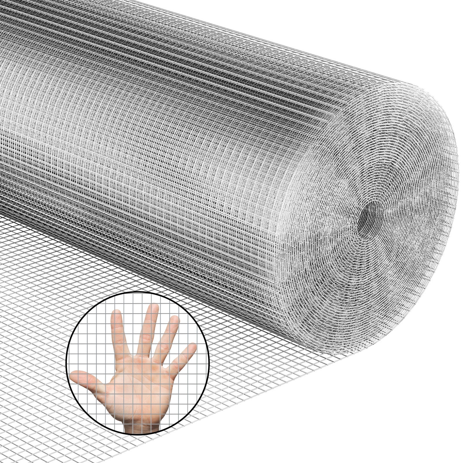 Hardware Cloth Chicken Wire Mesh Galvanized Wire Mesh 48inx100ft 23 Gauge Heavy Duty Galvanized Wire Fence Chicken Fence for Chicken Poultry Coop, Animal, Fencing，Garden Protection