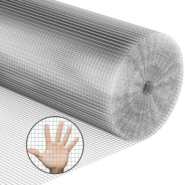 Hardware Cloth Chicken Wire Mesh Galvanized Wire Mesh 48inx100ft 23 Gauge Heavy Duty Galvanized Wire Fence Chicken Fence for Chicken Poultry Coop, Animal, Fencing，Garden Protection