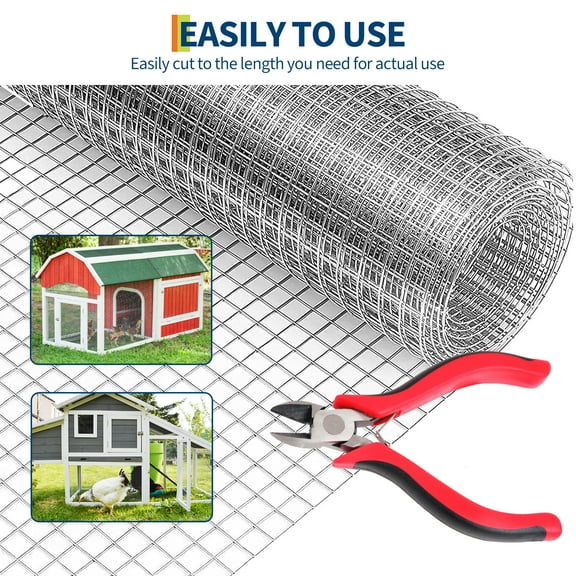 Hardware Cloth Heavy Duty Galvanized Chicken Wire Mesh Roll, Hot-Dipped After Welding for Chicken Coop, Rabbit Cages Garden Fencing – Poultry Netting