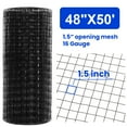 thumbnail image 1 of Hardware Cloth Metal Mesh Wire 48in x 50ft Grid 16 Gauge Chicken Fencing Vinyl Coated Fencer for Garden, Backyard, Black, 1 of 6