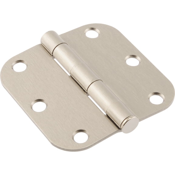 Hardware Essentials 5/8" Round Corner Door Hinge Satin Nickel (3")