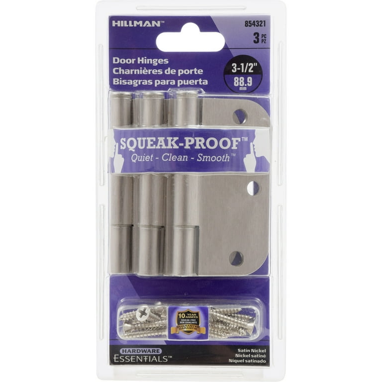5/8 in. Satin Nickel Squeak Proof Hinge (3-Pack) 5/8 in. Satin Nickel Squeak Proof Hinge (3-Pack)