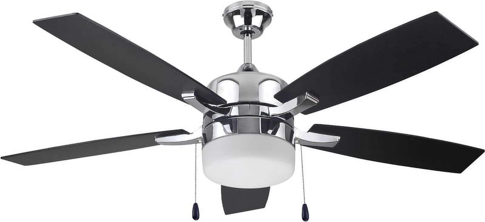 Hardware House Breckenridge 52," 5 Blade, Triple Mount Ceiling Fan 25-1945 with Chrome Finish - image 1 of 2