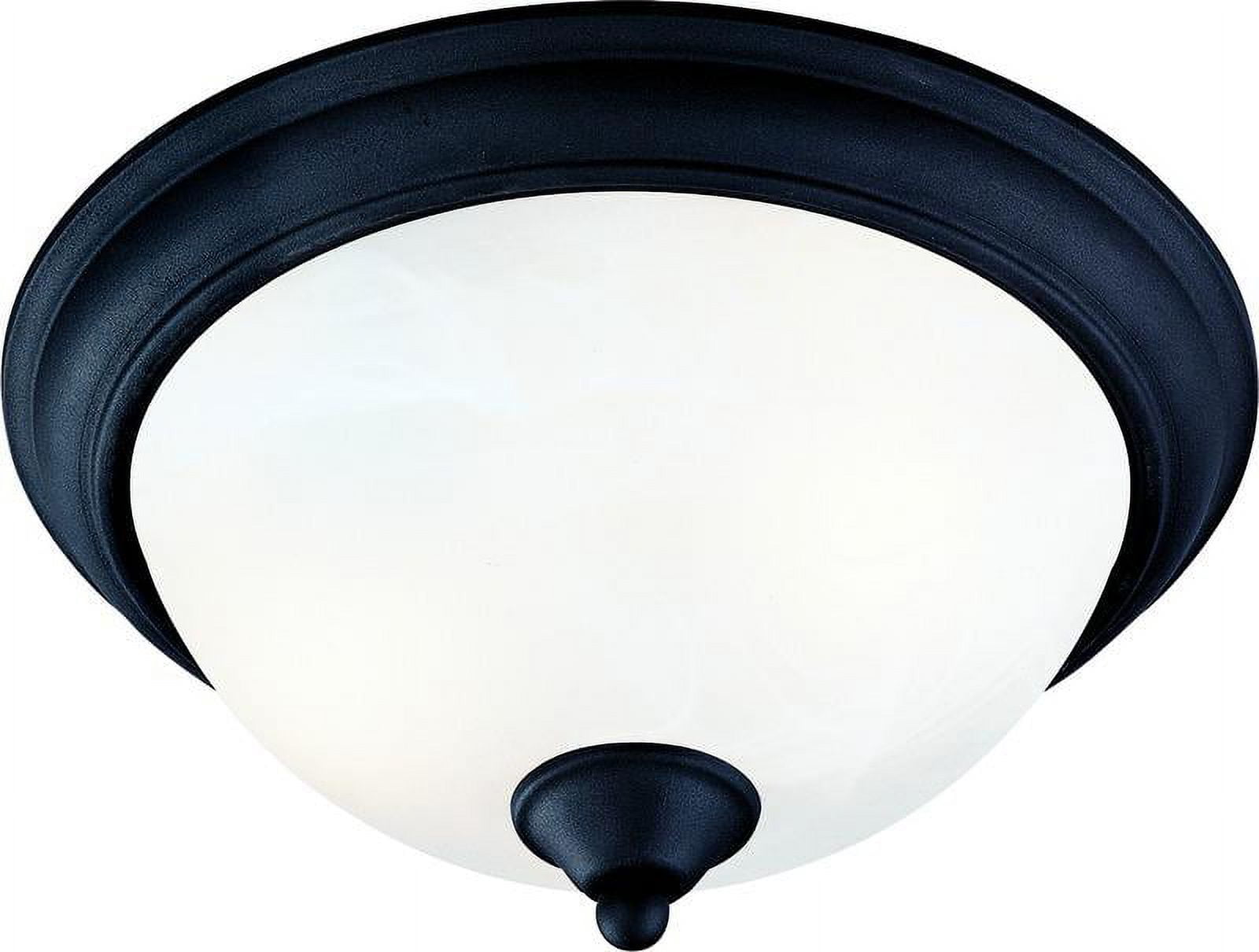 Tuscany 13.5" Textured Black Bowl Ceiling Fixture with Alabaster Glass