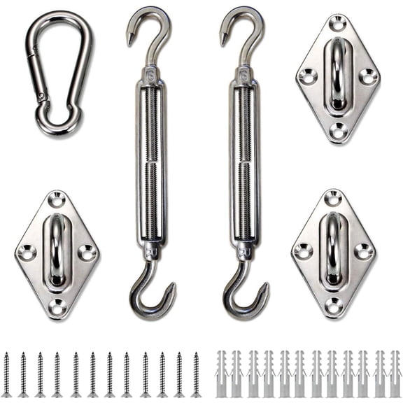 Hardware Kit 6 Inches Stainless Steel for Triangle Sun Shade Sail Installation B
