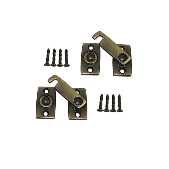 Hardware Latch & Catch Antique Brass 2 Pack For Shutters and Small Cabinet Doors