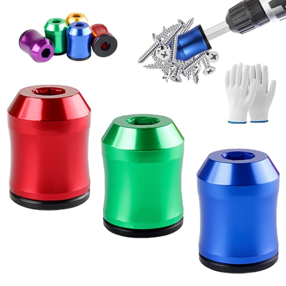 Hardware Magnetizing & Degaussing Tool Set, General Magnetic Fastener Retainer Ring Compatible with All Standard Driver Bits, Electric Drill & Manual Screwdriver Auxiliary Tool