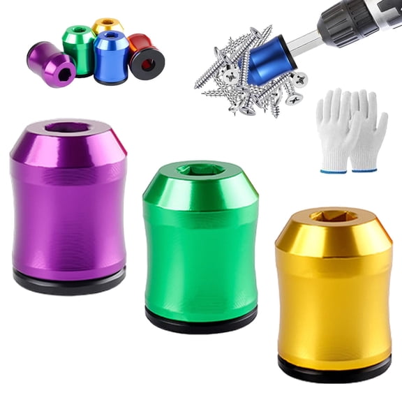 Hardware Magnetizing & Degaussing Tool Set, General Magnetic Fastener Retainer Ring Compatible with All Standard Driver Bits, Electric Drill & Manual Screwdriver Auxiliary Tool