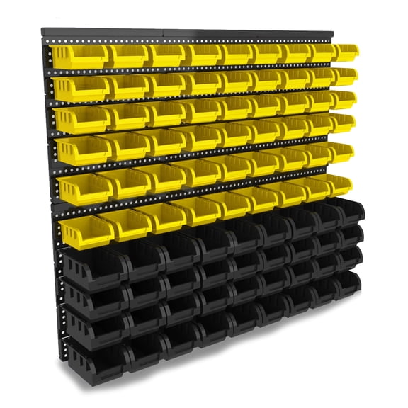 Hardware Organizer, 90-Bin Wall Mount Storage Bins for Screws Nuts Bolts Nails in Small Hardware Parts Garage Workshop