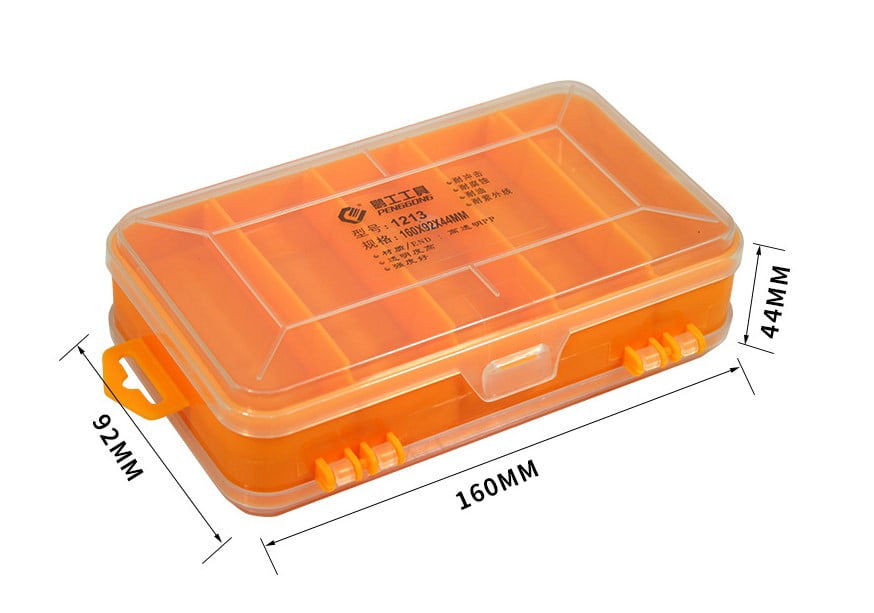 Hardware Organizer Box Plastic Organizer Box Double Sided Compartment